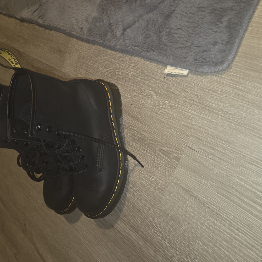 Dr. Martens Black Boots with Yellow Stitching - Picture 3 of 6